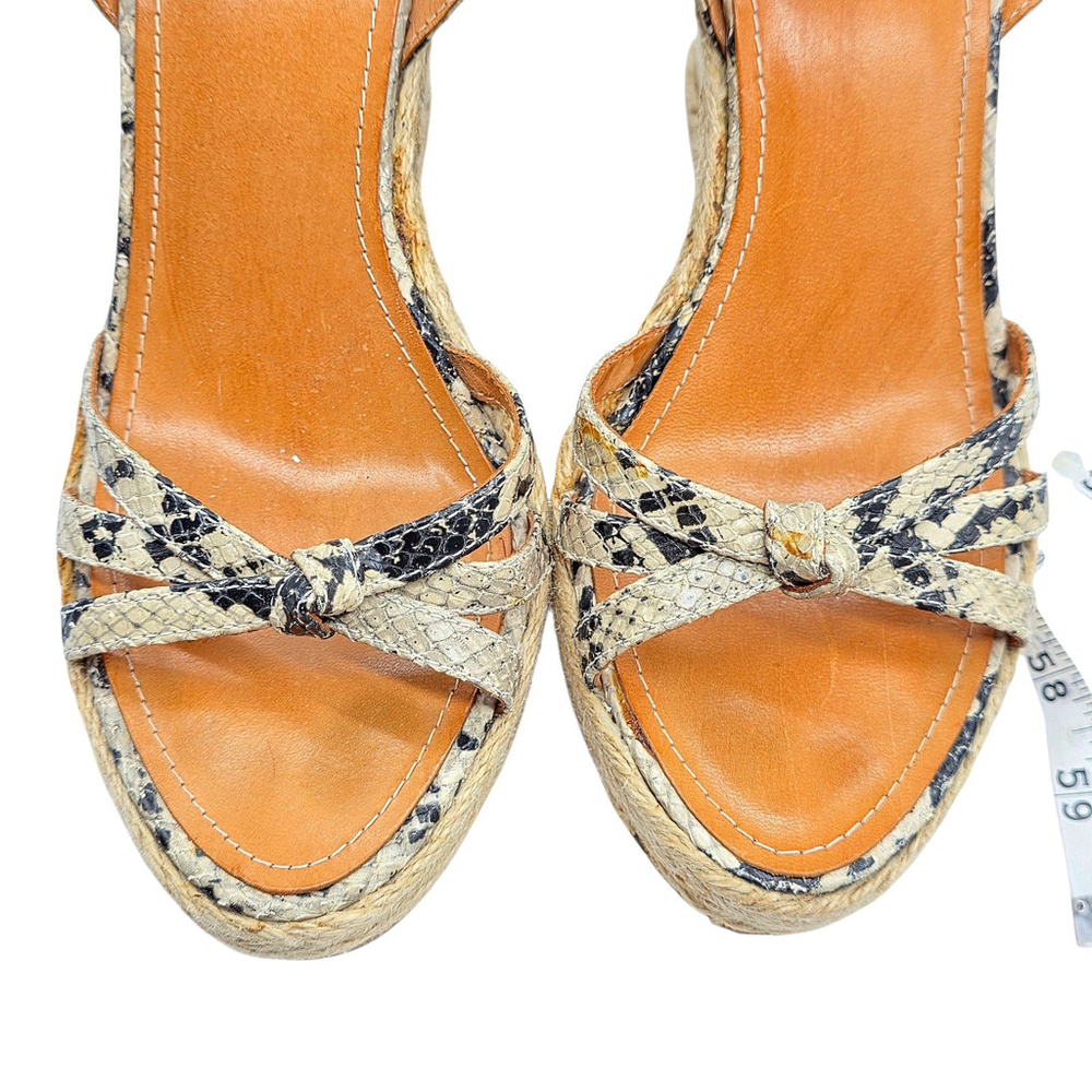 Resort Chic Coach Helen Wedge Sandals Women 8B Snakeskin Espadrille - Picture 12 of 12